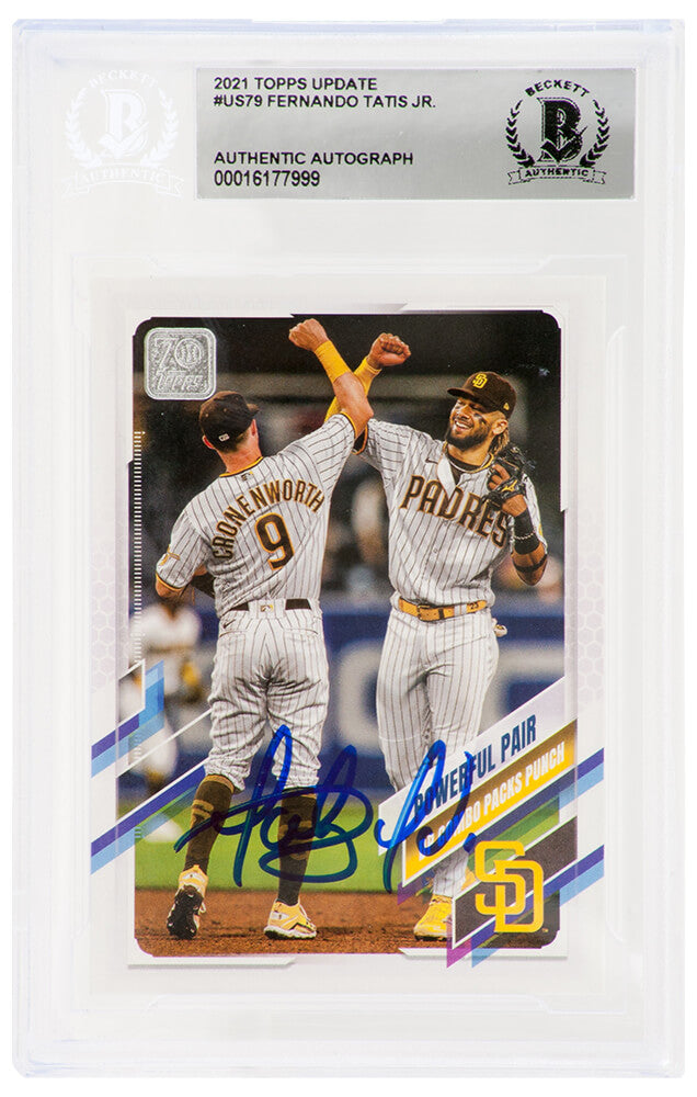 Fernando Tatis Jr. Signed San Diego Padres 2021 Topps Update Baseball Trading Card #US79 - (Beckett Encapsulated)