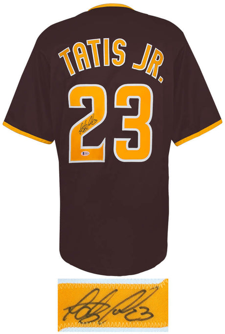 Fernando Tatis Jr. Signed Brown Custom Baseball Jersey - (Beckett)