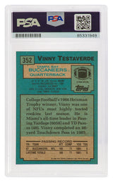 Vinny Testaverde Signed Buccaneers 1988 Topps Rookie Football Card #352 - (PSA/DNA Encapsulated)