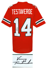 Vinny Testaverde Signed Orange Throwback Custom College Football Jersey