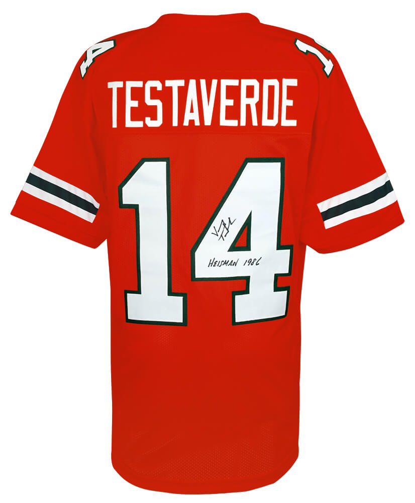 Vinny Testaverde Signed Orange Throwback Custom College Football Jersey w/Heisman 1986