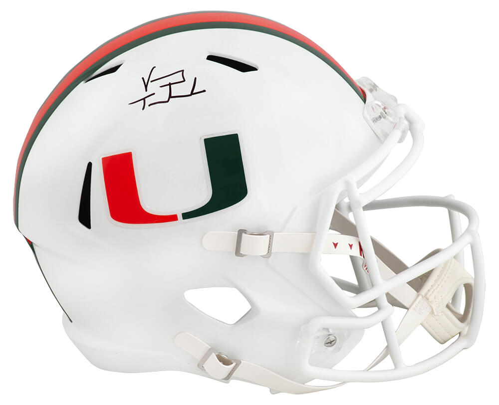 Vinny Testaverde Signed Miami Hurricanes Riddell Full Size Speed Replica Helmet