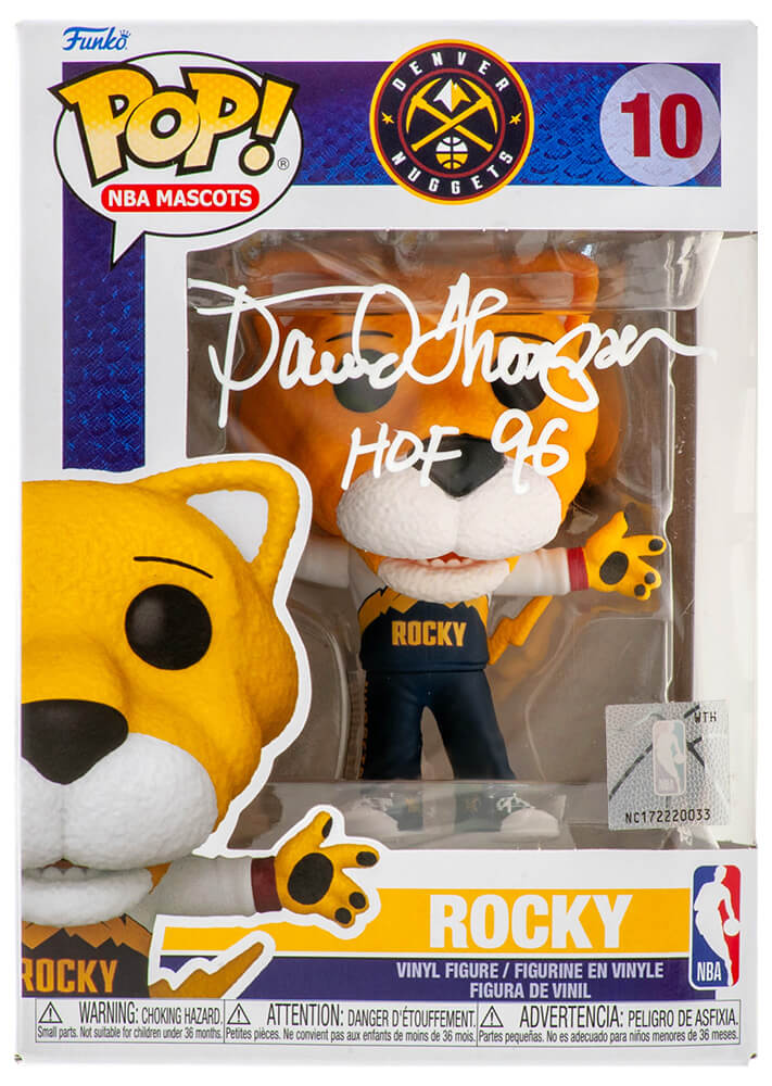 David Thompson Signed Denver Nuggets Rocky NBA Mascot Funko Pop Doll #10 w/HOF'96