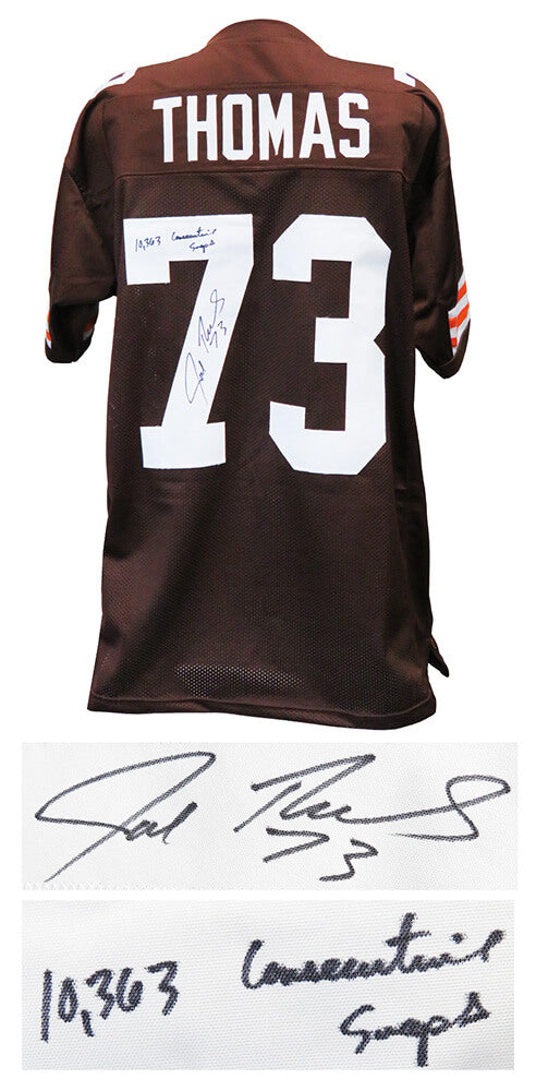 Joe Thomas Signed Brown Custom Jersey w/10,363 Consecutive Snaps