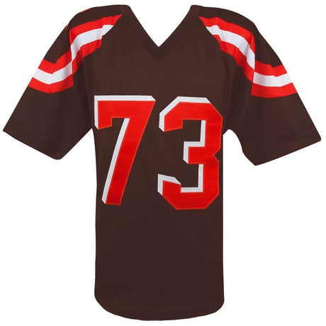 Joe Thomas Signed Brown Custom Football Jersey (With Orange #'s)