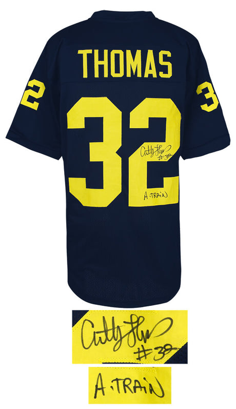 Anthony Thomas Signed Navy Custom College Football Jersey w/A-Train