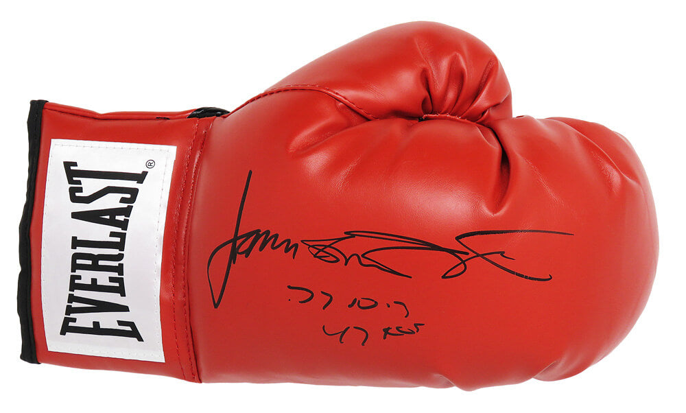 James Toney Signed Everlast Red Boxing Glove w/77-10-3, 47 KO's