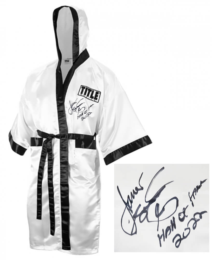 James Toney Signed Title White Boxing Robe w/HOF 2022