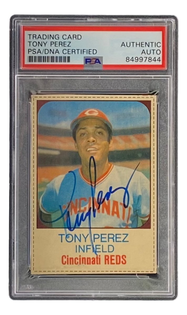 Tony Perez Signed Cincinnati Reds 1975 Hostess #127 Trading Card PSA/DNA - Sports Integrity