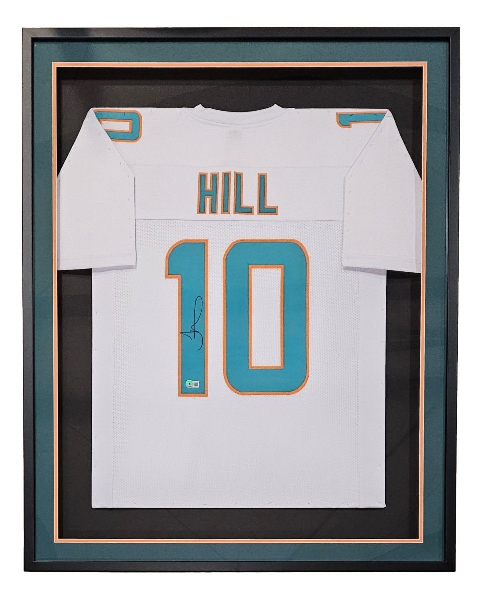 Tyreek Hill Miami Signed Framed Custom White Football Jersey BAS ITP - Sports Integrity