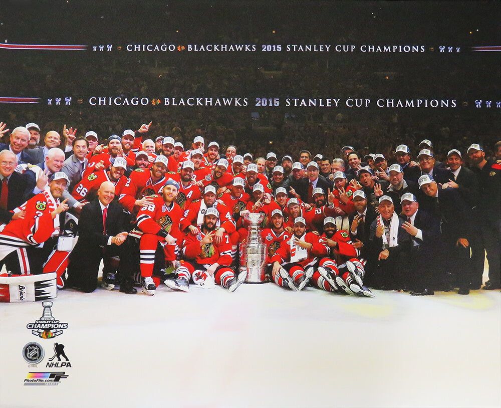 Chicago Blackhawks 2015 Stanley Cup Champions Team Celebration 20x24 Canvas