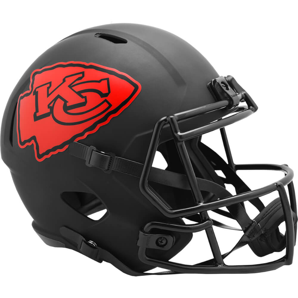 Kansas City Chiefs Eclipse Black Matte Riddell Full Size Speed Replica Football Helmet