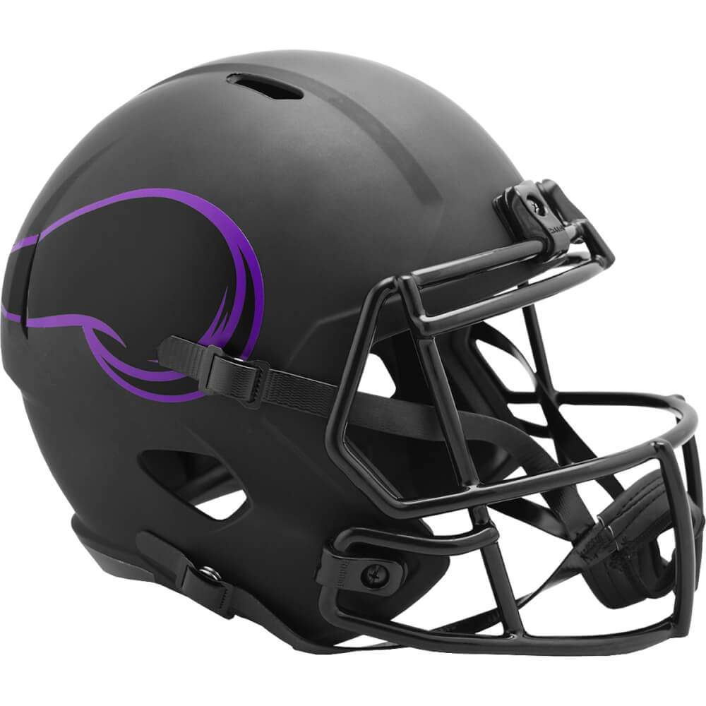 Minnesota Vikings Eclipse Black Matte Riddell Full Size Speed Replica Football Helmet