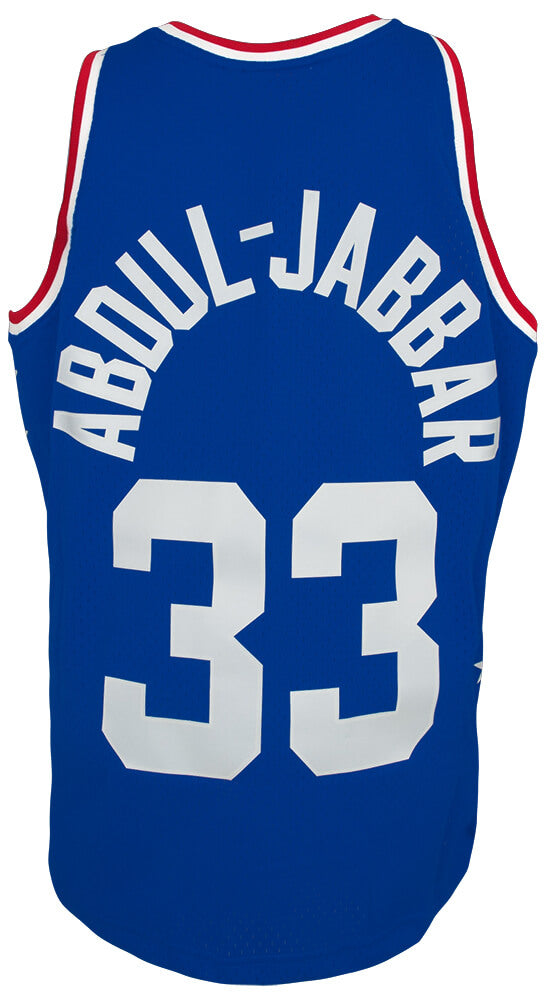 Kareem Abdul Jabbar 1985 NBA All Star Game Blue Mitchell & Ness (M&N) NBA Swingman Basketball Jersey (Size XL)