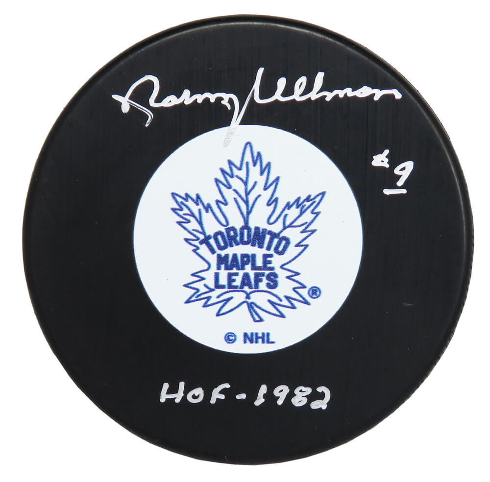 Norm Ullman Signed Toronto Maple Leafs Logo Hockey Puck w/HOF 1982