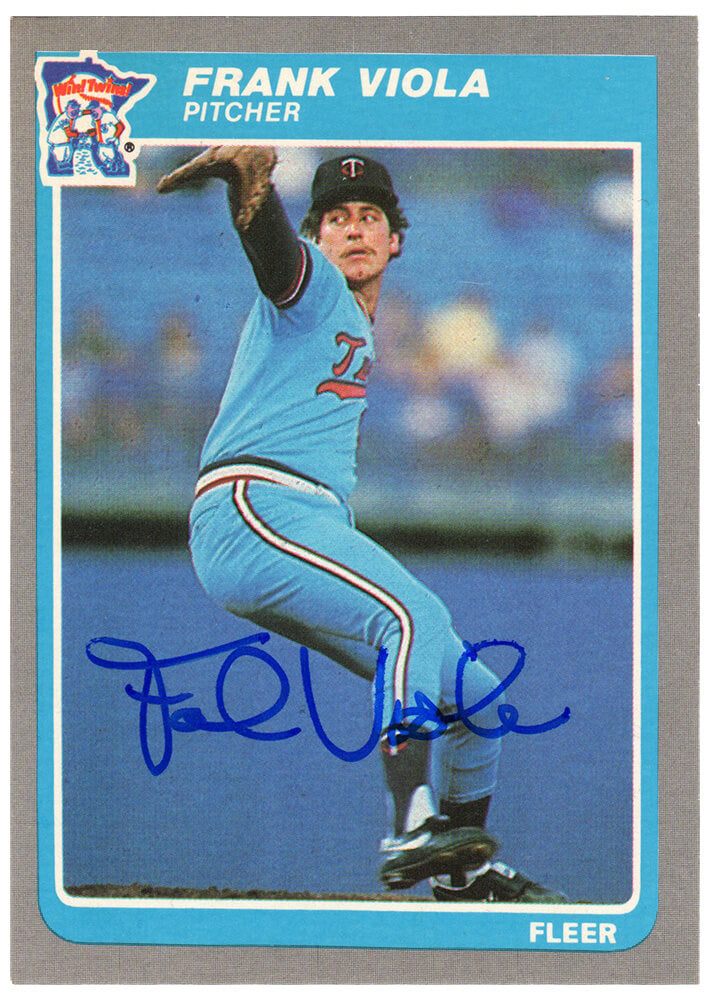 Frank Viola Signed Minnesota Twins 1985 Fleer Baseball Trading Card #291