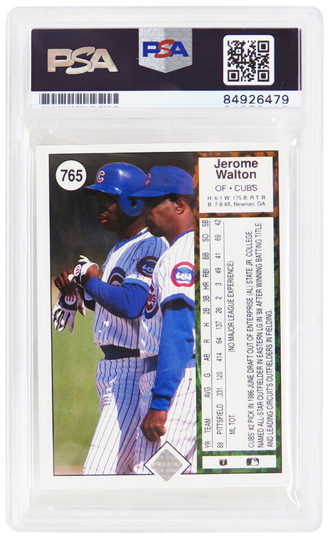 Jerome Walton Signed Chicago Cubs 1989 Upper Deck Rookie Baseball Card #765 w/1989 NL ROY - (PSA Encapsulated)