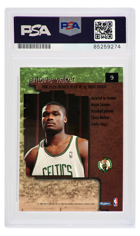 Antoine Walker Signed Boston Celtics 1996-97 Skybox Premium Rookie Basketball Trading Card #9 - (PSA Encapsulated)