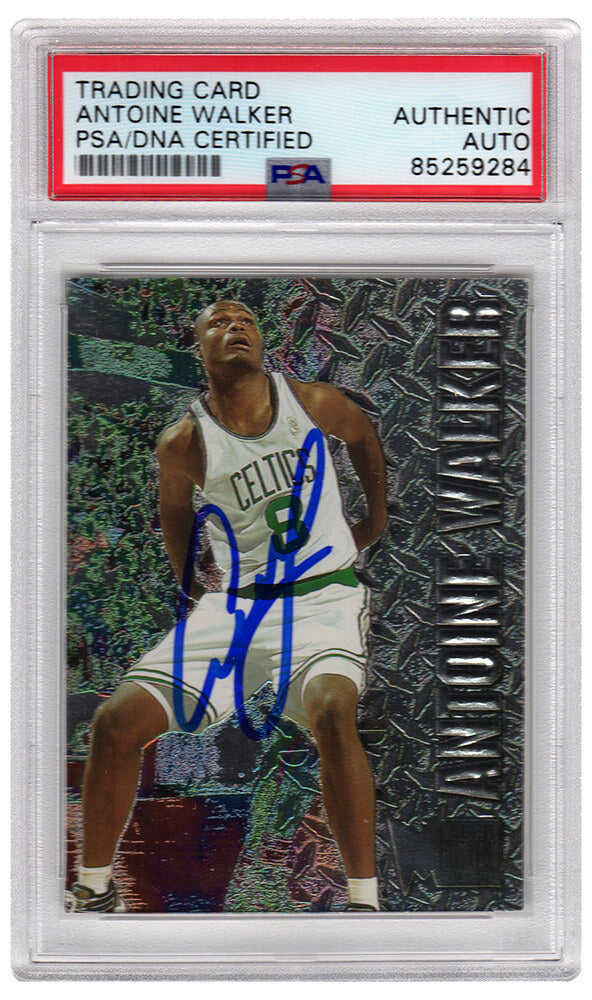 Antoine Walker Signed Boston Celtics 1996-97 Fleer Metal Rookie Basketball Trading Card #153 - (PSA Encapsulated)