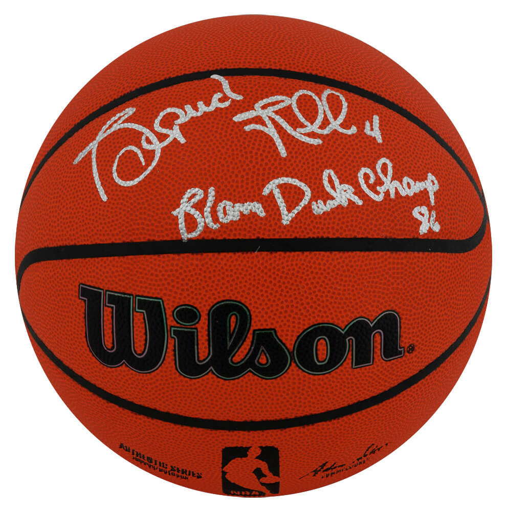 Spud Webb Signed Wilson Indoor/Outdoor NBA Basketball w/Slam Dunk Champ '86