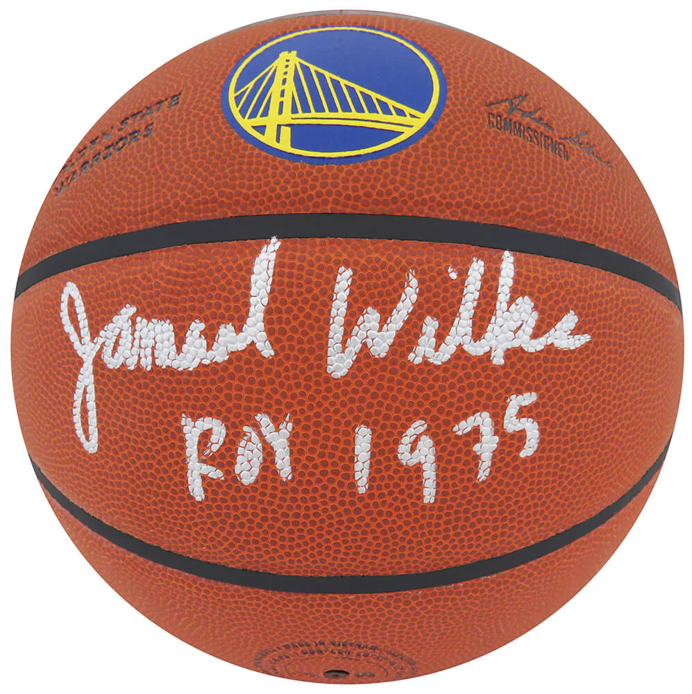 Jamaal Wilkes Signed Wilson Golden State Warriors Logo NBA Basketball w/ROY 1975