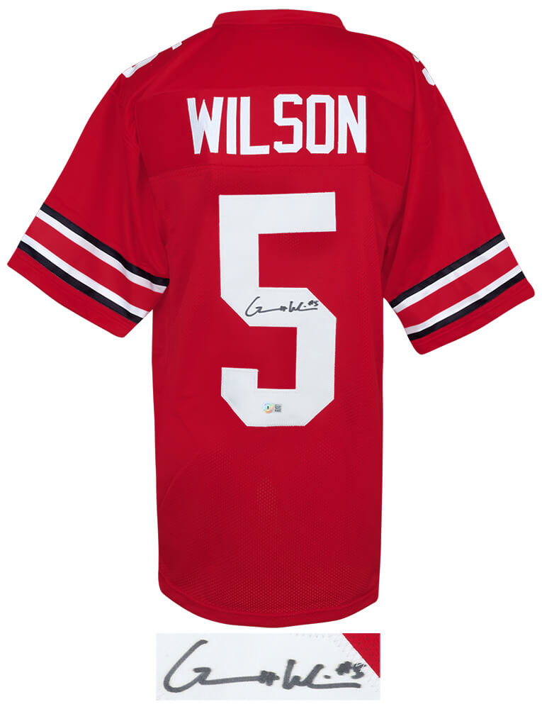 Garrett Wilson Signed Red Custom College Football Jersey - (Beckett COA)