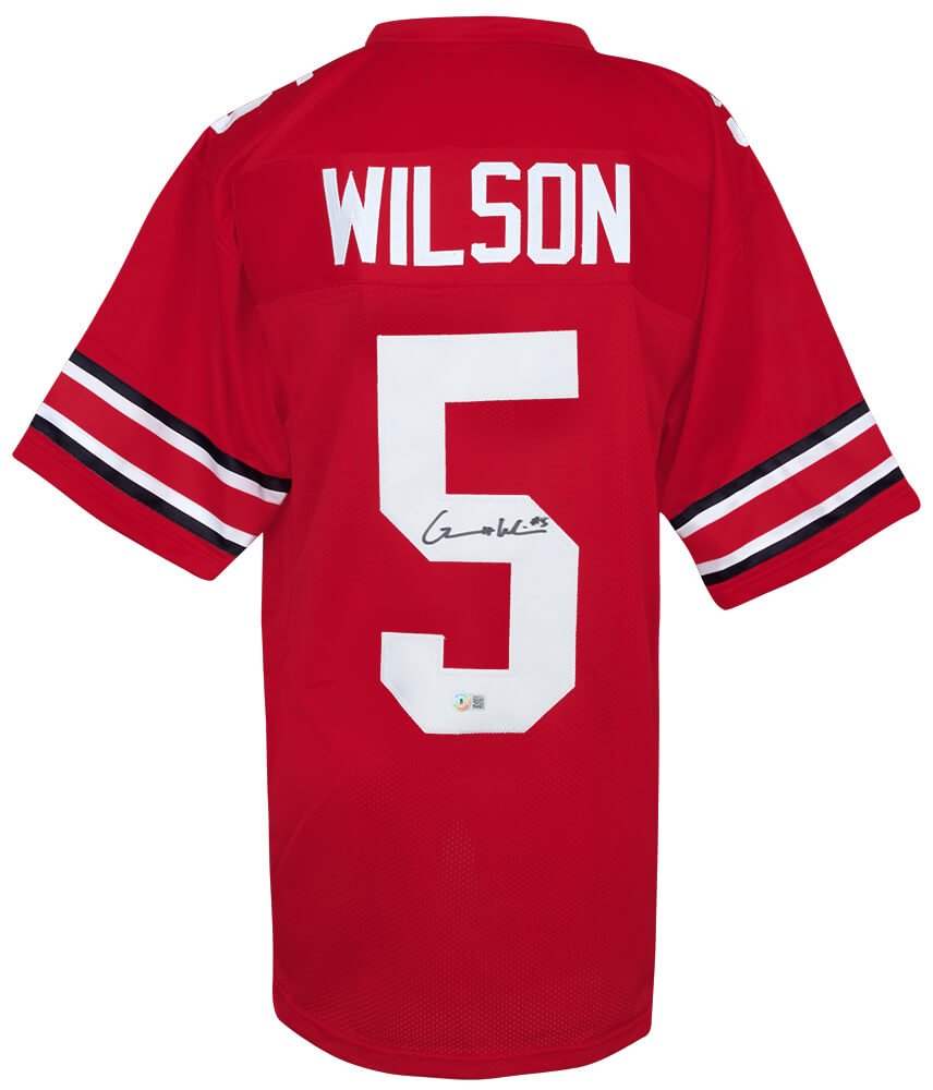 Garrett Wilson Signed Red Custom College Football Jersey - (Beckett COA)