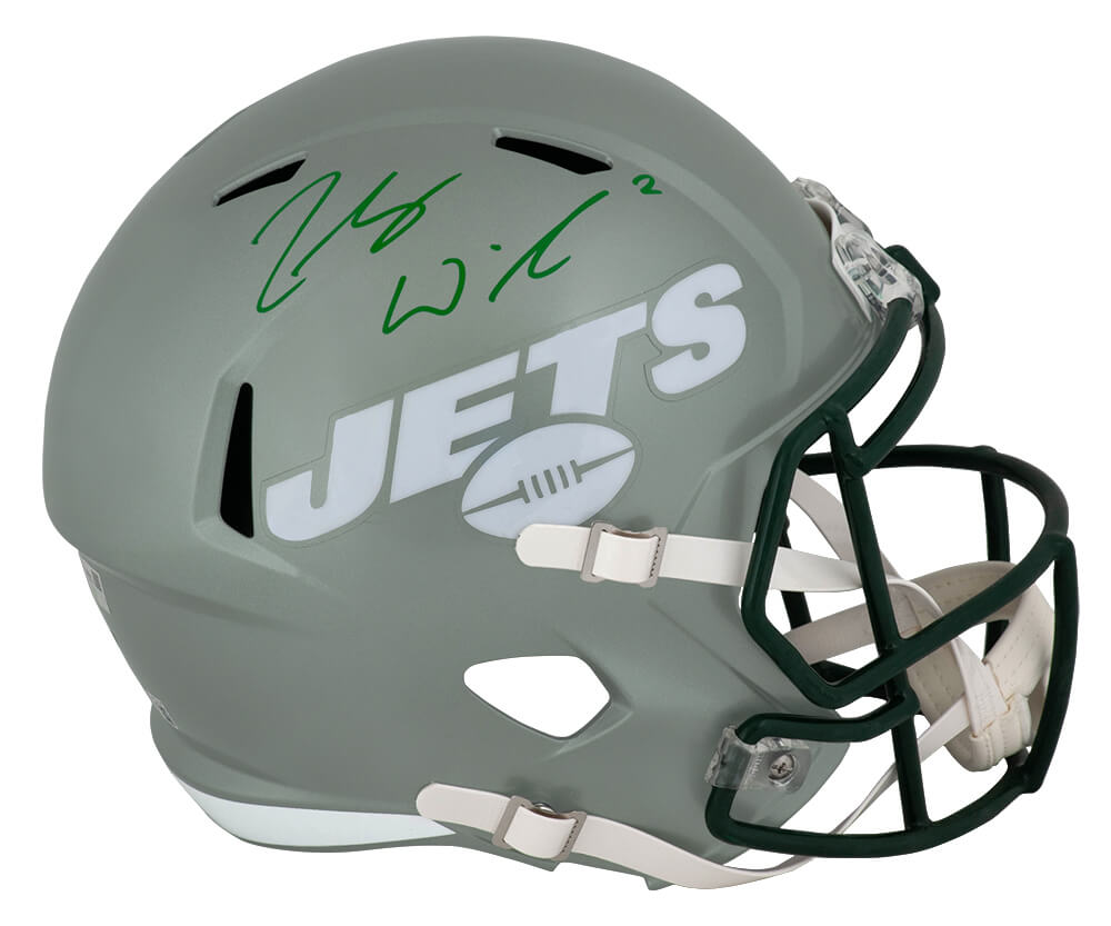 Zach Wilson Signed New York Jets FLASH Riddell Full Size Speed Replica Helmet - (Fanatics)