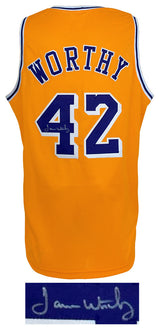 James Worthy Signed Gold Custom Basketball Jersey