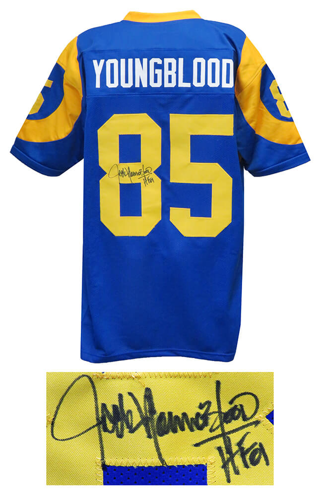 Jack Youngblood Signed Blue & Yellow Throwback Custom Football Jersey w/HF'01