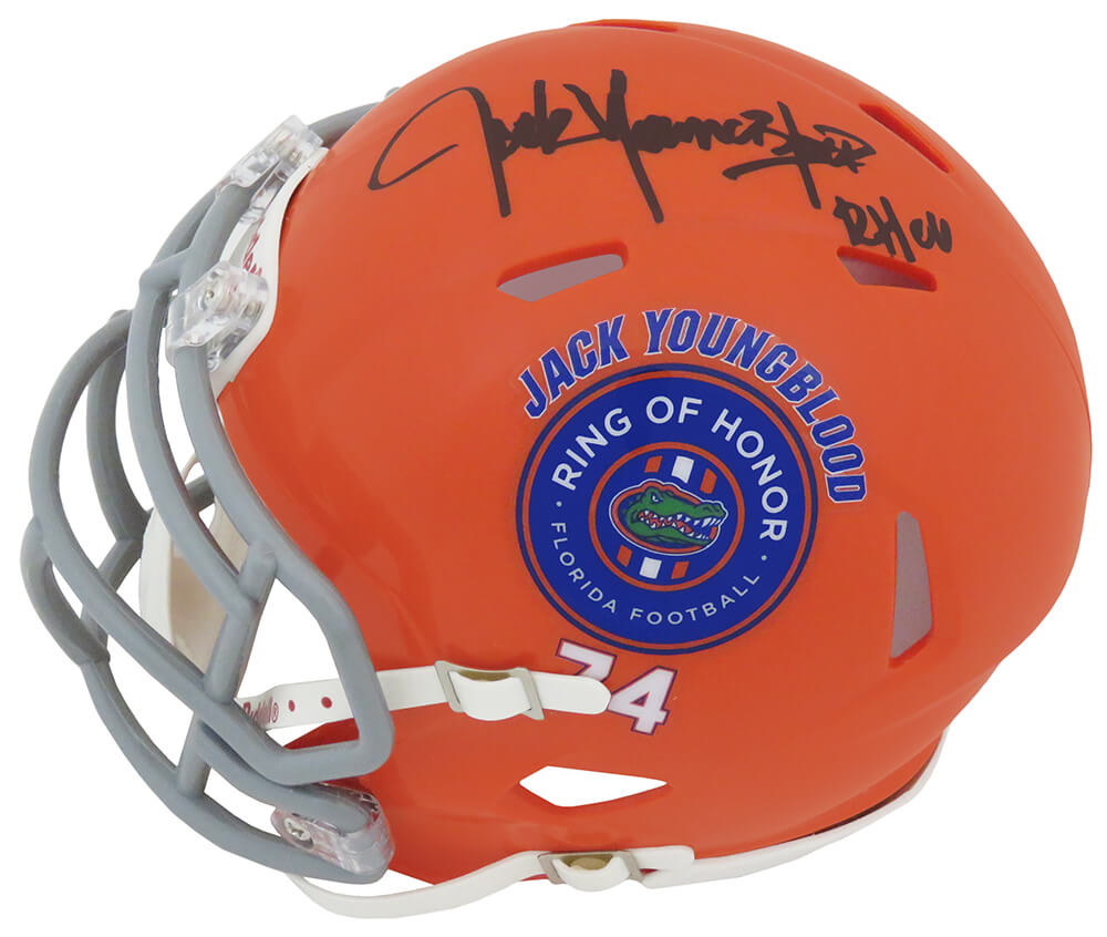 Jack Youngblood Signed Florida Gators Ring of Honor Logo Riddell Speed Mini Helmet w/RH'06