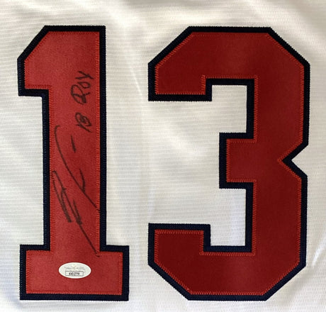 Ronald Acuna Jr. Signed In Black Braves White Nike Baseball Jersey 18 ROY JSA - Sports Integrity