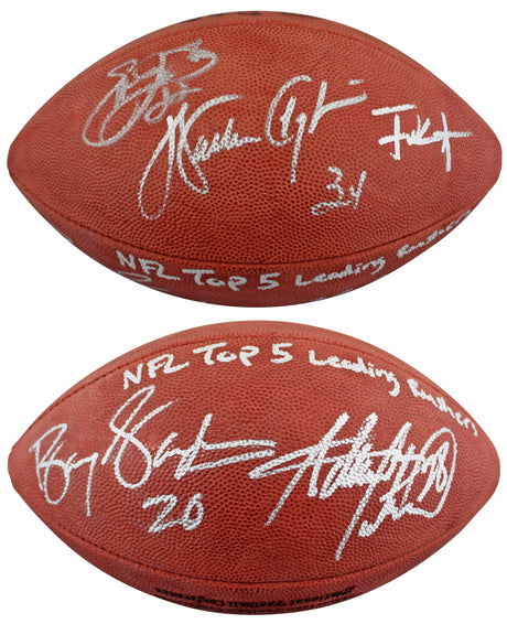 NFL Leading Rushers (5) Payton Smith Sanders Signed Official Nfl Football BAS 5