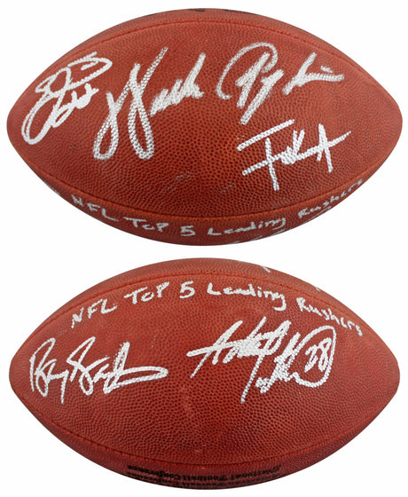 NFL Leading Rushers (5) Payton Smith Sanders Signed Official Nfl Football BAS 4