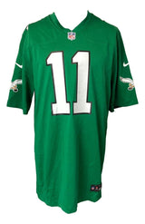 AJ Brown Signed Philadelphia Eagles Kelly Green Nike Game Replica Jersey BAS - Sports Integrity