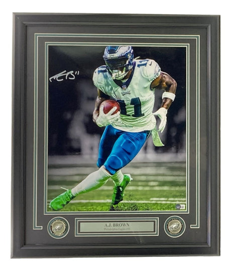 AJ Brown Signed Framed 16x20 Philadelphia Eagles Spotlight Photo BAS ITP - Sports Integrity