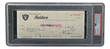 Al Davis Signed Oakland Raiders Bank Check #13492 PSA/DNA Gem MT 10 - Sports Integrity