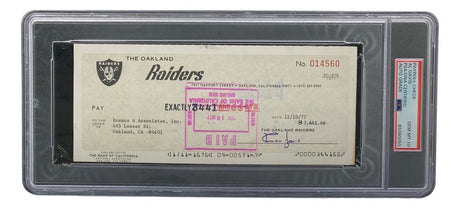 Al Davis Signed Oakland Raiders Bank Check #14560 PSA/DNA Gem MT 10 - Sports Integrity