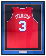 Allen Iverson Philadelphia Signed Framed Red Basketball Jersey JSA ITP - Sports Integrity