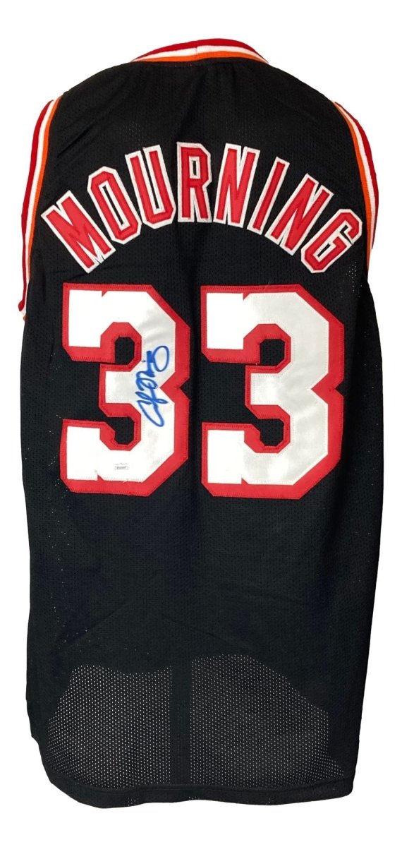 Alonzo Mourning Miami Signed Black Basketball Jersey JSA ITP - Sports Integrity