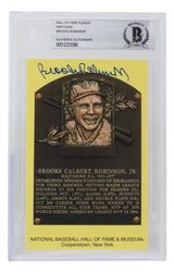 Brooks Robinson Signed Slabbed Orioles Hall of Fame Plaque Postcard BAS 090 - Sports Integrity