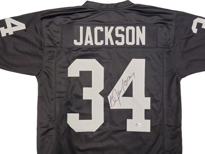 Bo Jackson Oakland Signed Black Football Jersey BAS - Sports Integrity