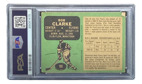 Bob Clarke Slabbed 1970 O - Pee - Chee #195 Flyers Rookie Trading Card PSA FR1.5 - Sports Integrity