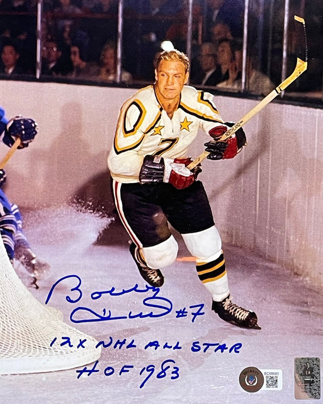 Bobby Hull Signed 8x10 Blackhawks Photo 12x NHL All Star HOF 1983 Beckett - Sports Integrity