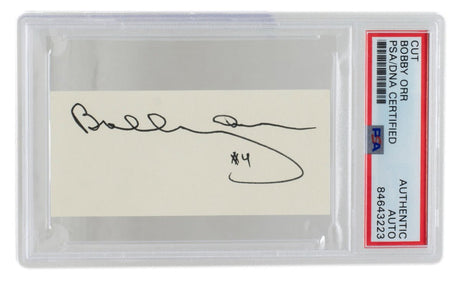 Vintage Early Bobby Orr Boston Bruins Slabbed Signature Cut PSA/DNA - Sports Integrity