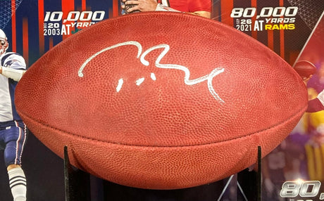 Tom Brady Signed New England Patriots Wilson Duke Football w/ Shadowbox Fanatics - Sports Integrity