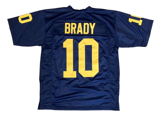 Tom Brady Michigan Blue Football Jersey - Sports Integrity