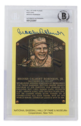 Brooks Robinson Signed Slabbed Orioles Hall of Fame Plaque Postcard BAS 097 - Sports Integrity