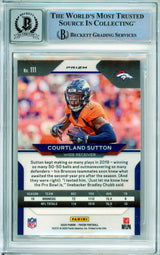 2020 Panini Prizm Red Cracked Ice #111 Courtland Sutton Broncos BAS Autograph 10