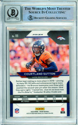 2020 Panini Prizm Orange Disco #111 Courtland Sutton Broncos BAS Autograph 10